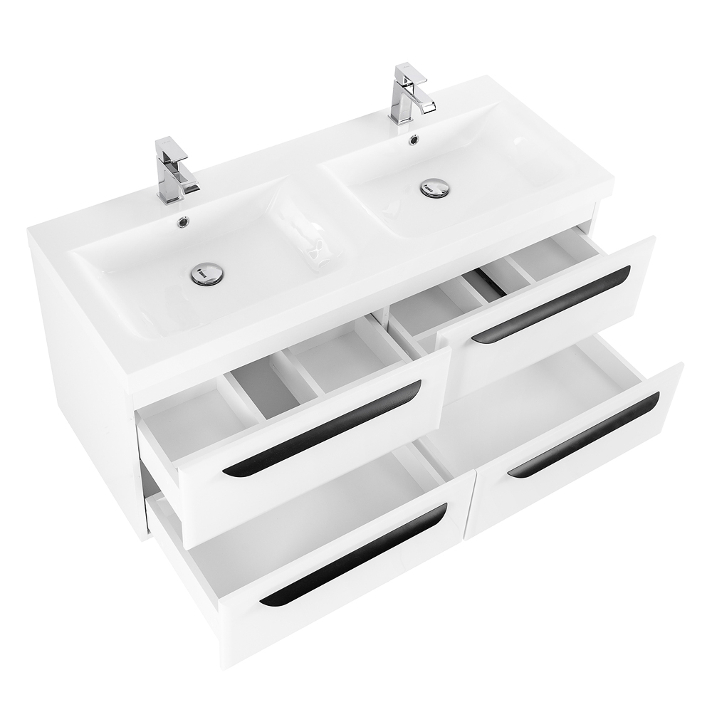 Приобрести cezares тумба подвесная с раковиной eco 120 см bianco opaco, белая матовая eco-1200-4c-so-2-bo