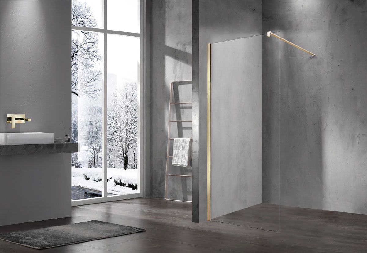 Приобрести vincea душевая перегородка walk-in 60 см, прозрачное, брашированное золото vsw-1h600clg