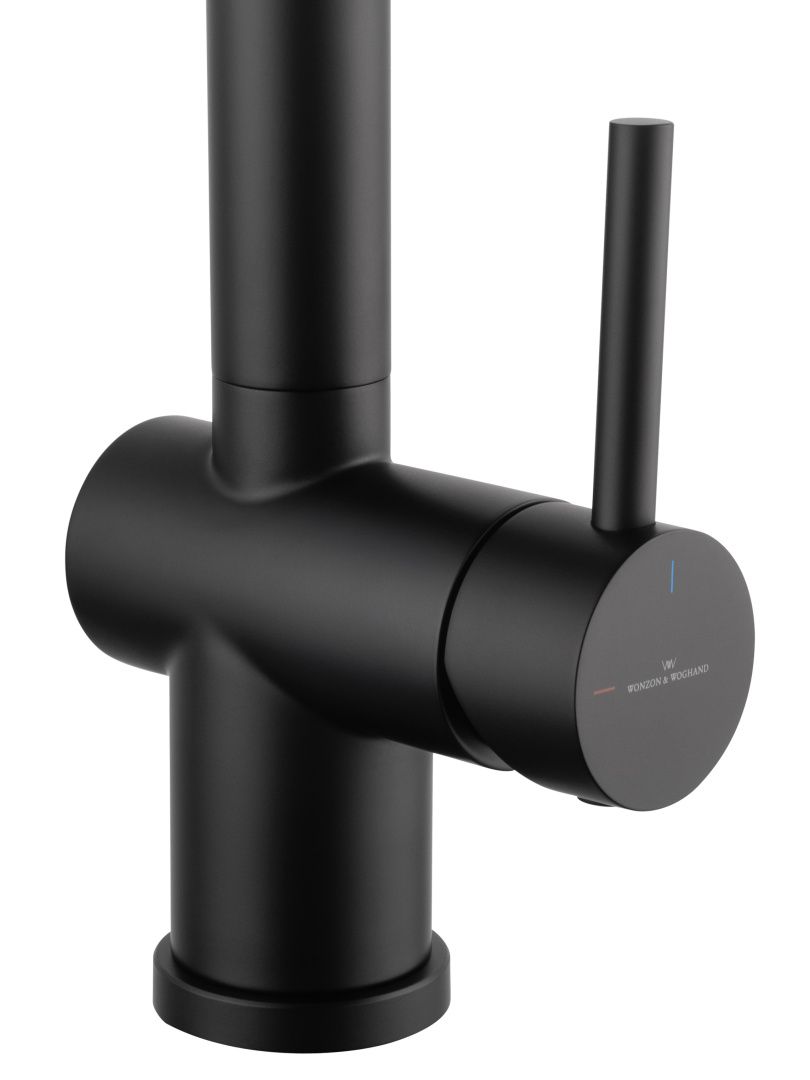 Приобрести смеситель для кухни с гибким изливом wonzon & woghand, черный матовый (ww-88438003-mb)