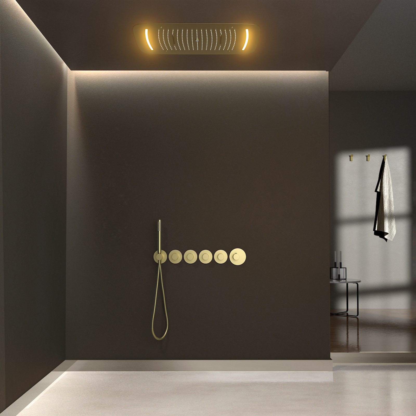 Приобрести душевая система встроенная с термостатом timo saona sx-2319/17sm золото матовое