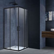 Vincea Душевое ограждение Alpha 90х90 см, прозрачное, черное VSS-3AL900CLB