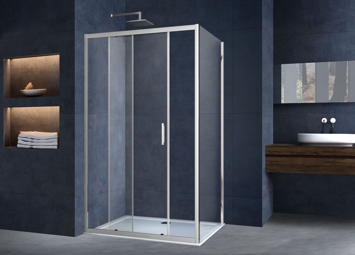 Приобрести vincea душевое ограждение alpha 80х100 см, прозрачное, хром vsr-3al8010cl