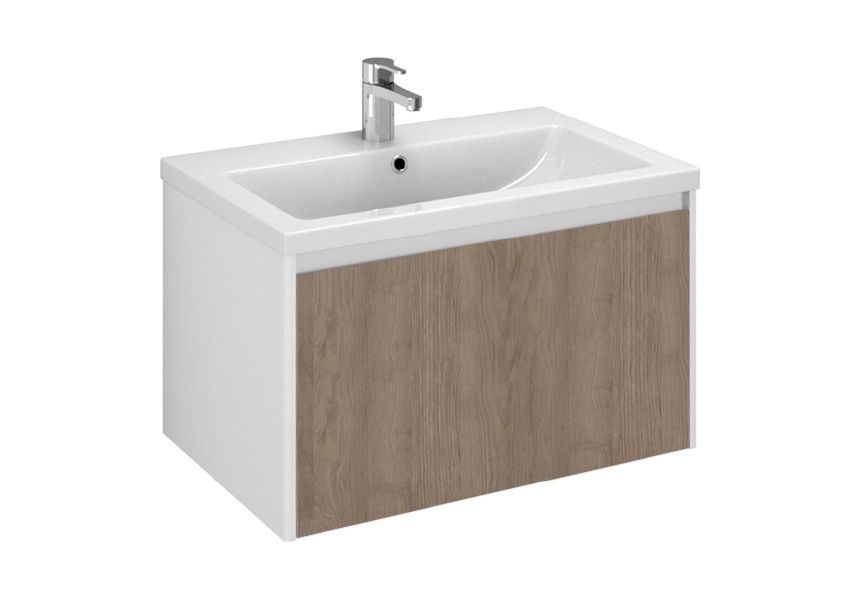 Приобрести тумба подвесная с раковиной velvex klaufs 70 см tpkla.70.1y-617.216, белый/дерево