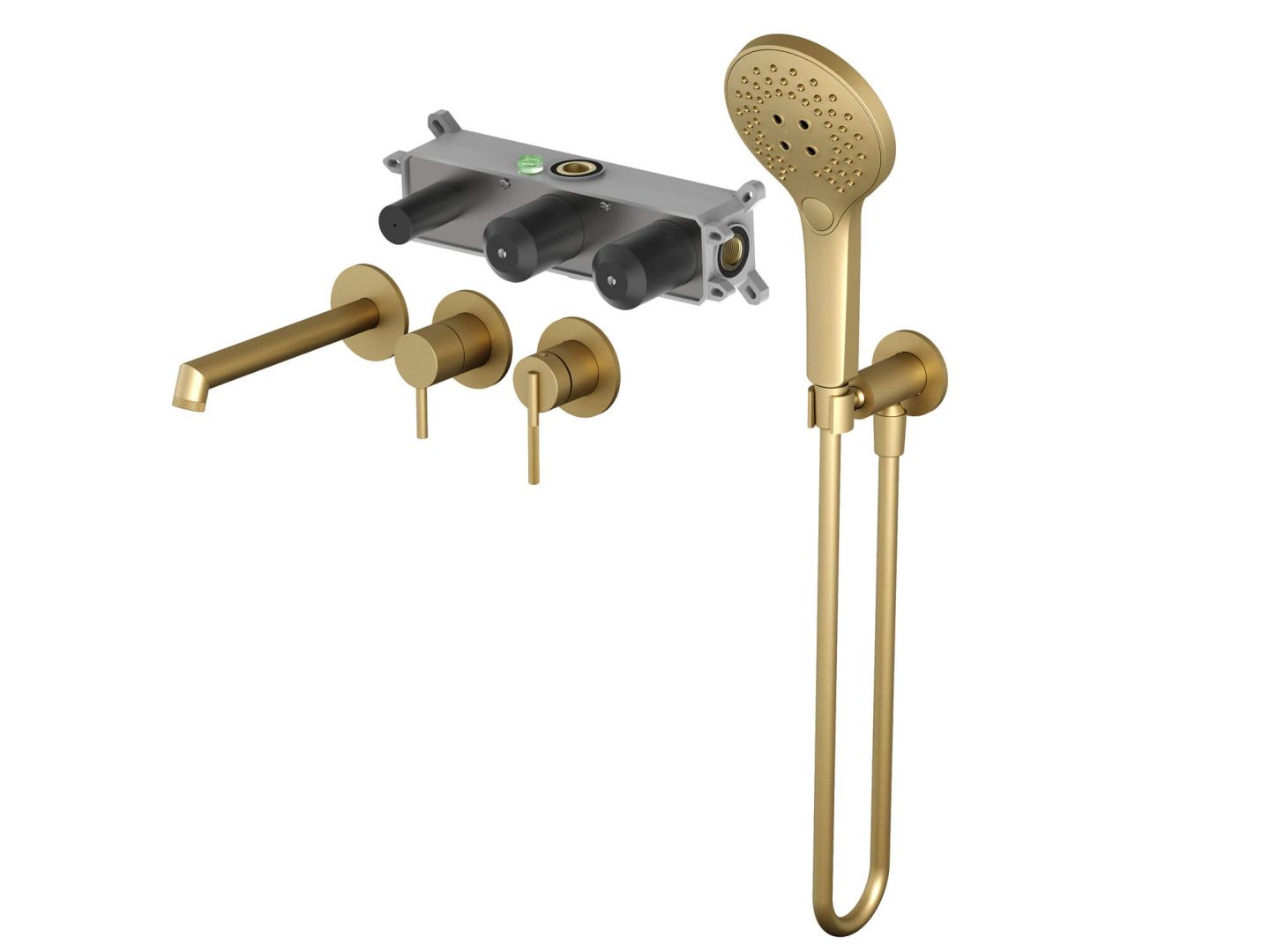 Приобрести hayzburg встраиваемый смеситель для ванны и душа, золото матовое hb-4004-2bg