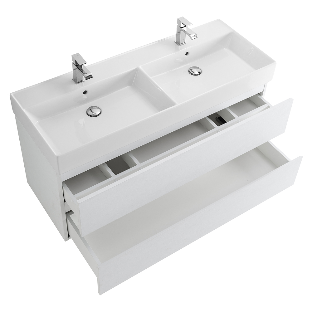 Приобрести cezares тумба подвесная с раковиной molveno 46 120 см bianco ghiaccio, белая molveno 46-120-2c-so-2-bg