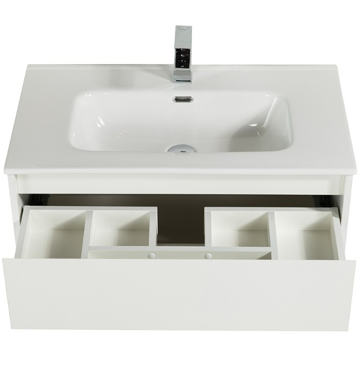 Приобрести тумба подвесная с раковиной belbagno kraft-800-2c-so-bo 80 см, bianco opaco