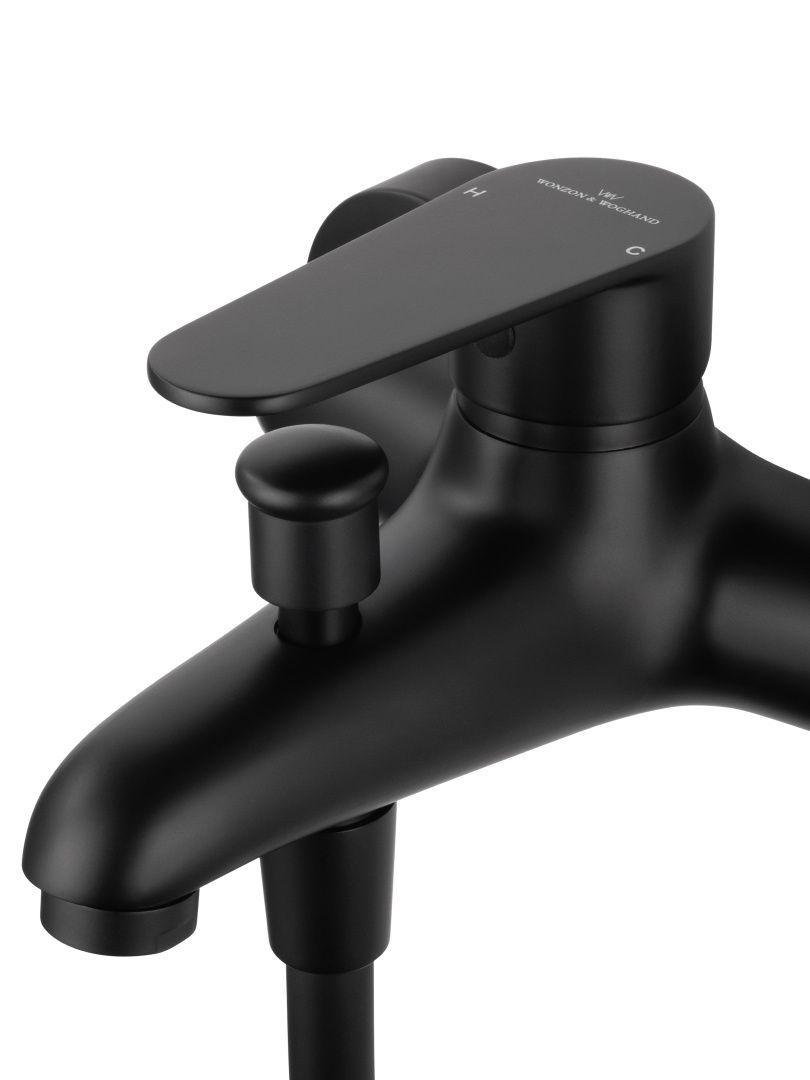 Приобрести смеситель для ванны с душем wonzon & woghand alfa, черный матовый (ww-ae3204-mb)