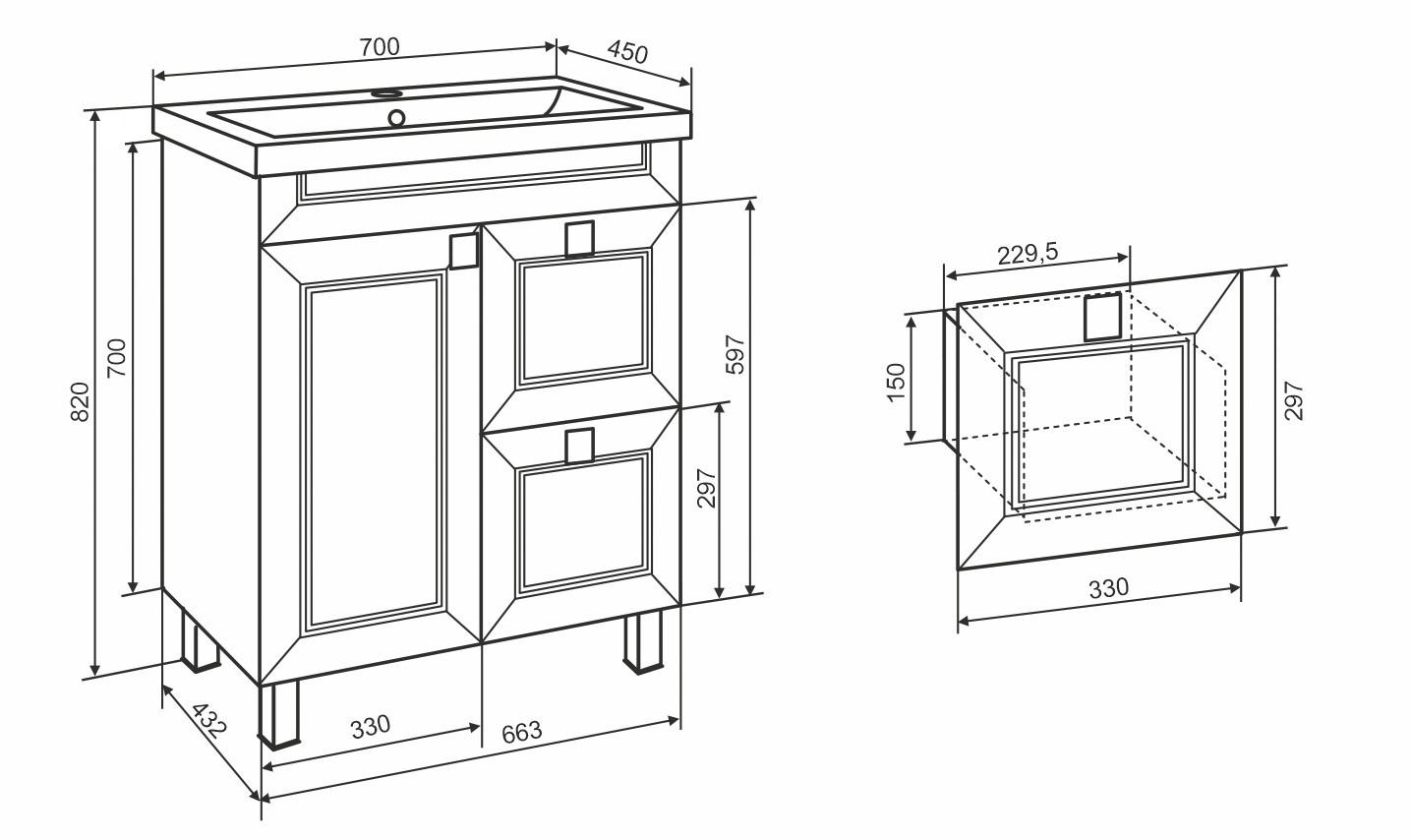 Приобрести aqua de marco тумба напольная с раковиной ostin 70см. 1 дверь 2 ящика