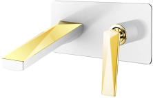 Boheme Смеситель для раковины Venturo, настенный, белый\золото 385-W