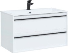 Aquanet Тумба с раковиной Lino 90 см, белая матовая