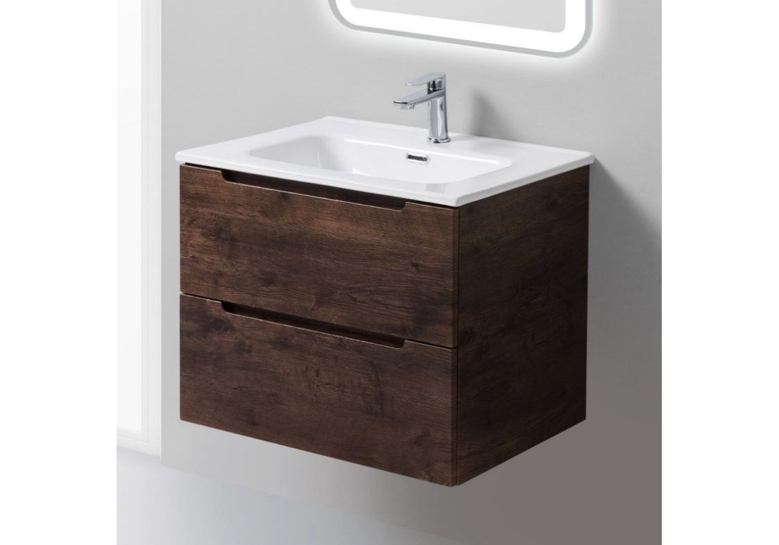 Приобрести тумба подвесная с раковиной belbagno etna-600-2c-so-rw-p 60 см, rovere moro