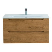 BelBagno Тумба с раковиной ETNA 100 см, подвесная Rovere Nature, стеклянная раковина