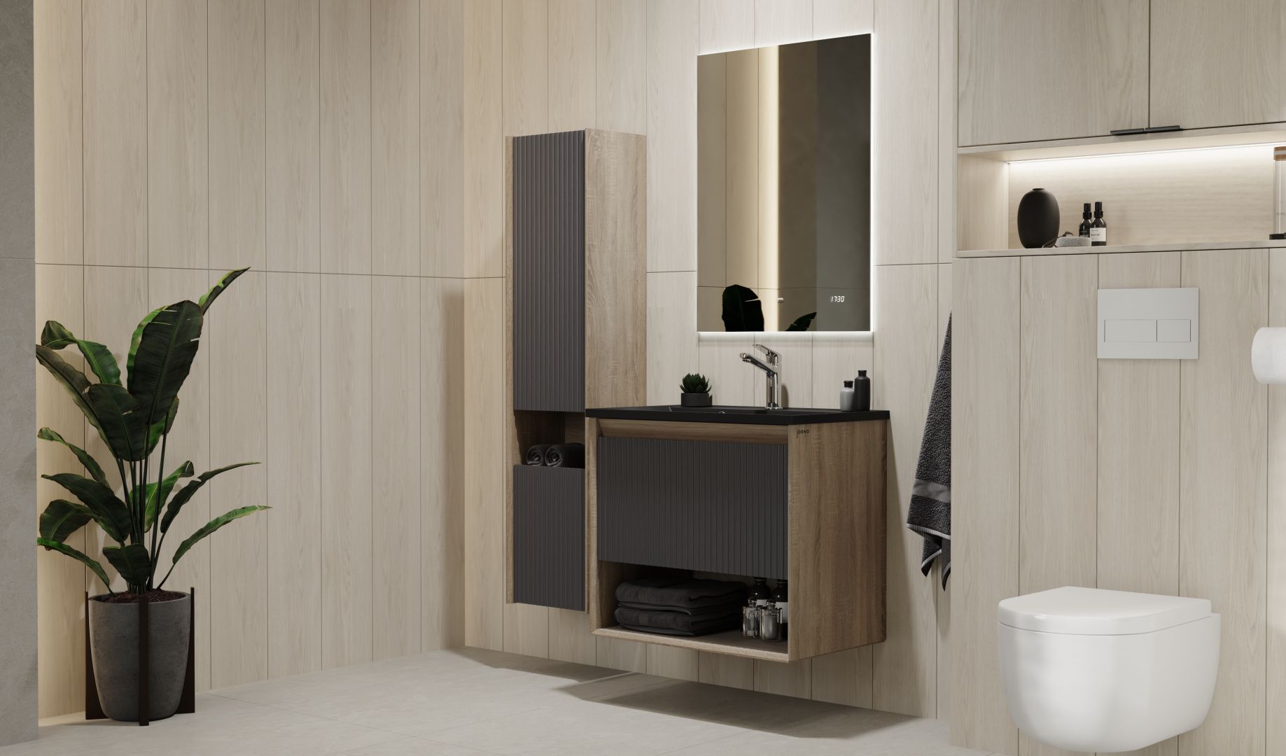 Приобрести jorno пенал подвесной tossony 33 см, антрацит