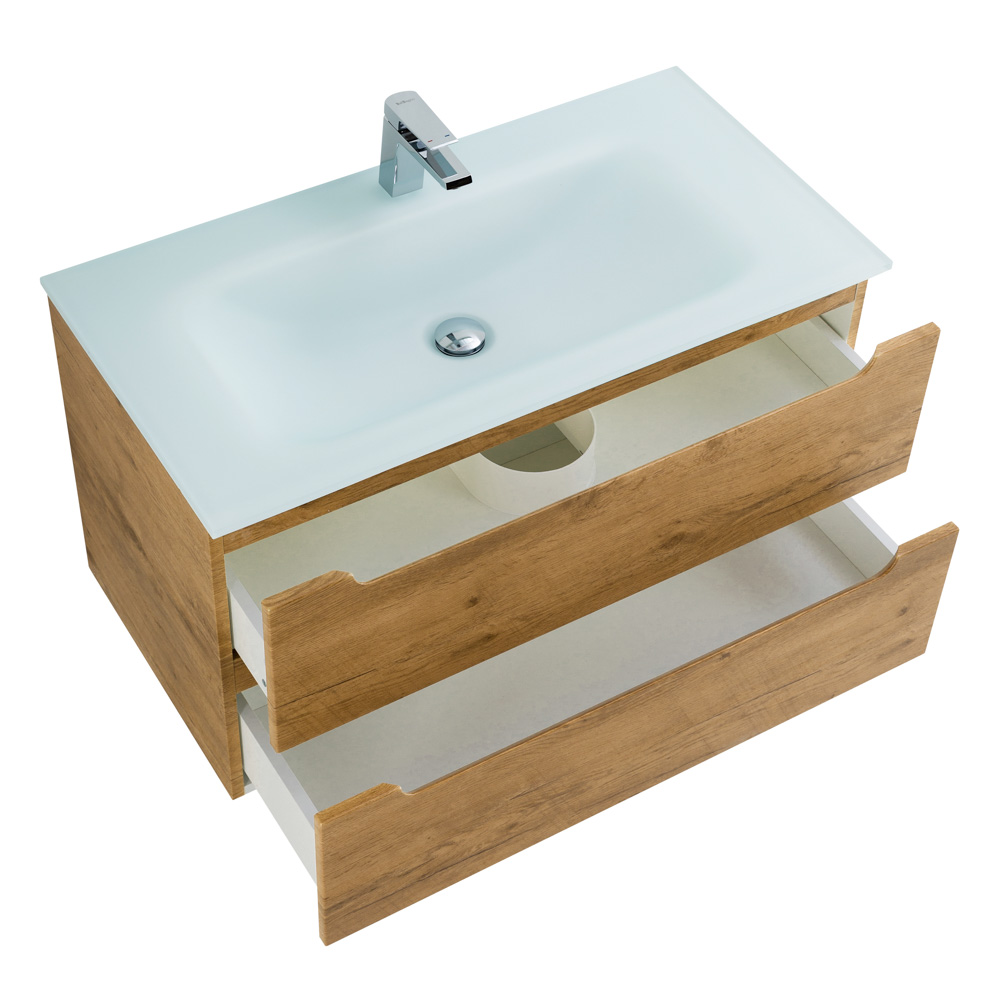 Приобрести belbagno тумба с раковиной etna 100 см, подвесная rovere nature, стеклянная раковина