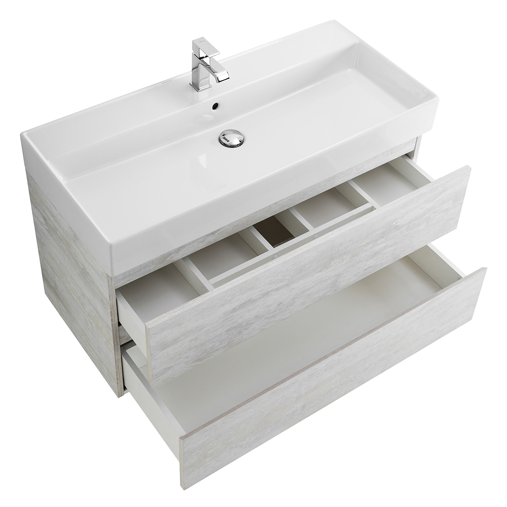 Приобрести cezares тумба подвесная с раковиной molveno 46 80 см legno bianco, белый глянец molveno 46-80-2c-so-lb