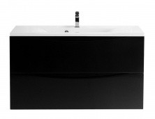 Тумба подвесная с раковиной BelBagno MARINO-1000-2C-SO-NL-P 100 см, Nero Lucido