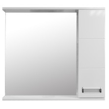 Loranto Зеркало-шкаф Дина 75х70 см, правосторонее, белое (CS00049720)