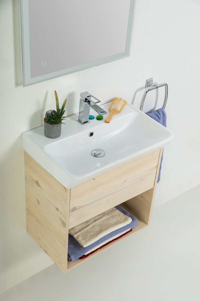 Приобрести belbagno тумба с раковиной neon 50 см, подвесная с одним ящиком pino bianco, белая раковина