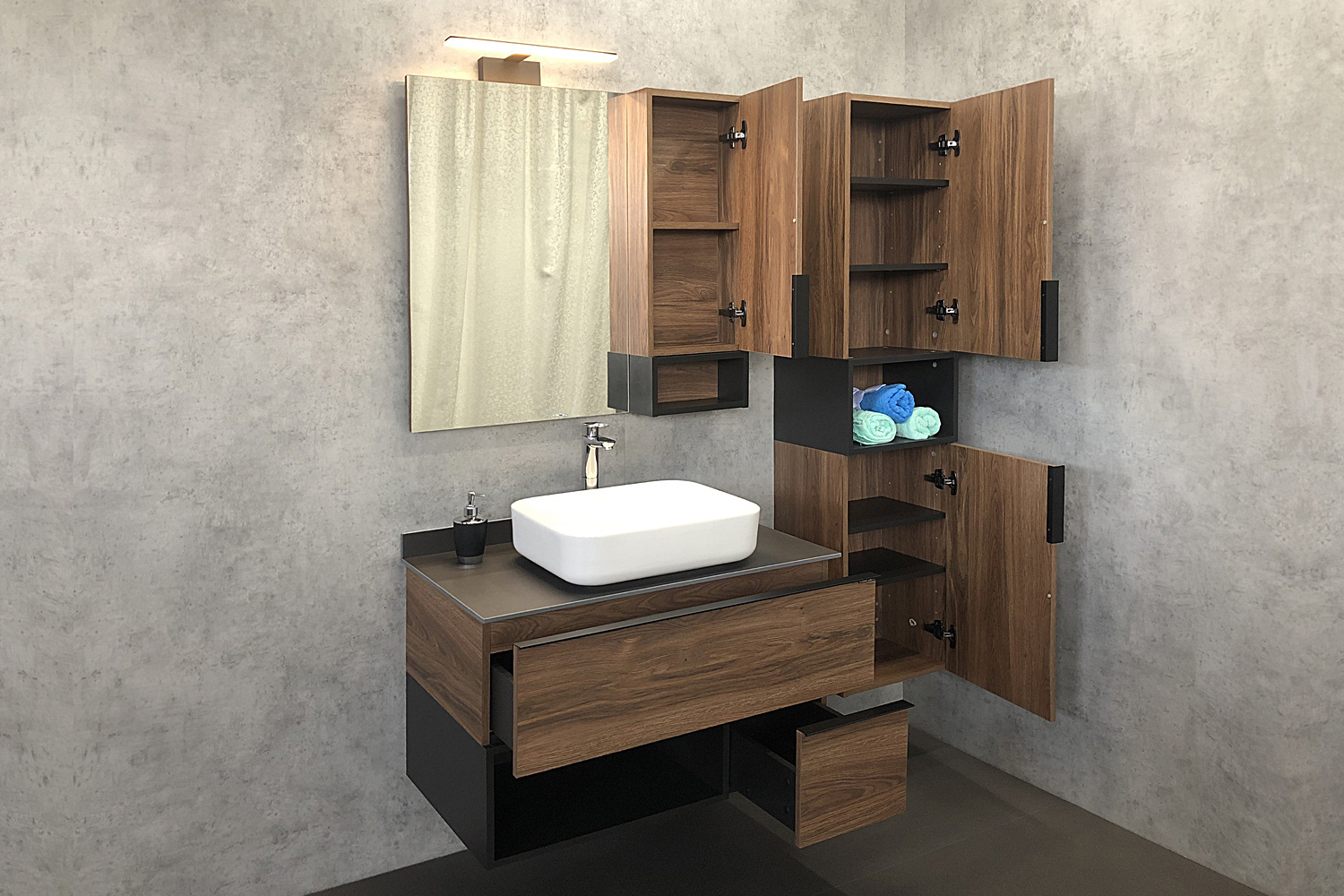 Приобрести сomforty зеркало-шкаф "штутгарт-90" дуб тёмно-коричневый