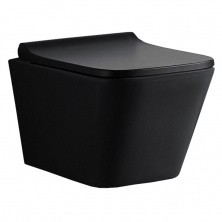 Azario Унитаз подвесной Teramo, безободковый с крышкой микролифт, черный матовый AZ-052-MB