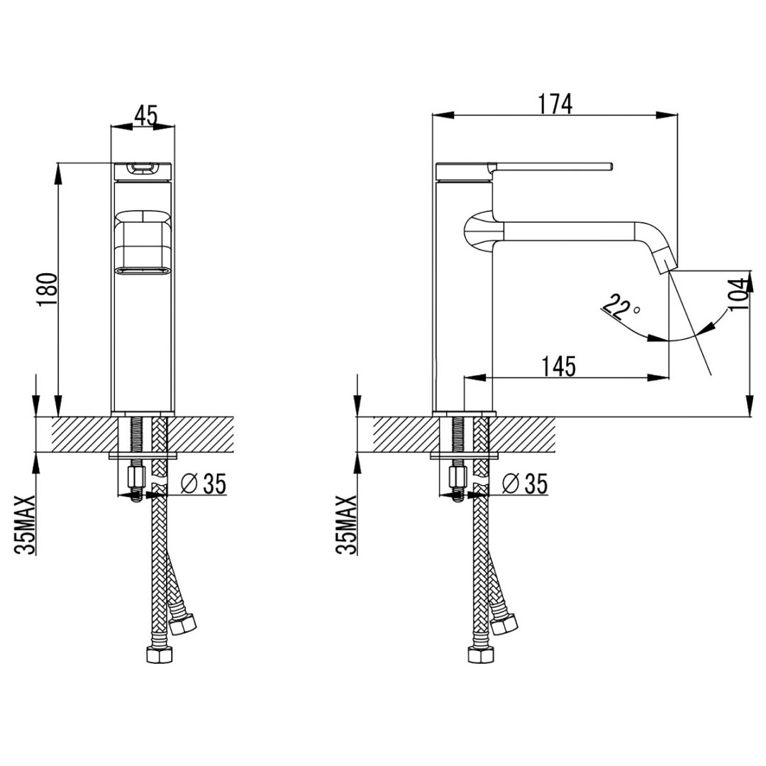 Приобрести смеситель для раковины azario vincente, 180 мм, хром az-vpv168326c