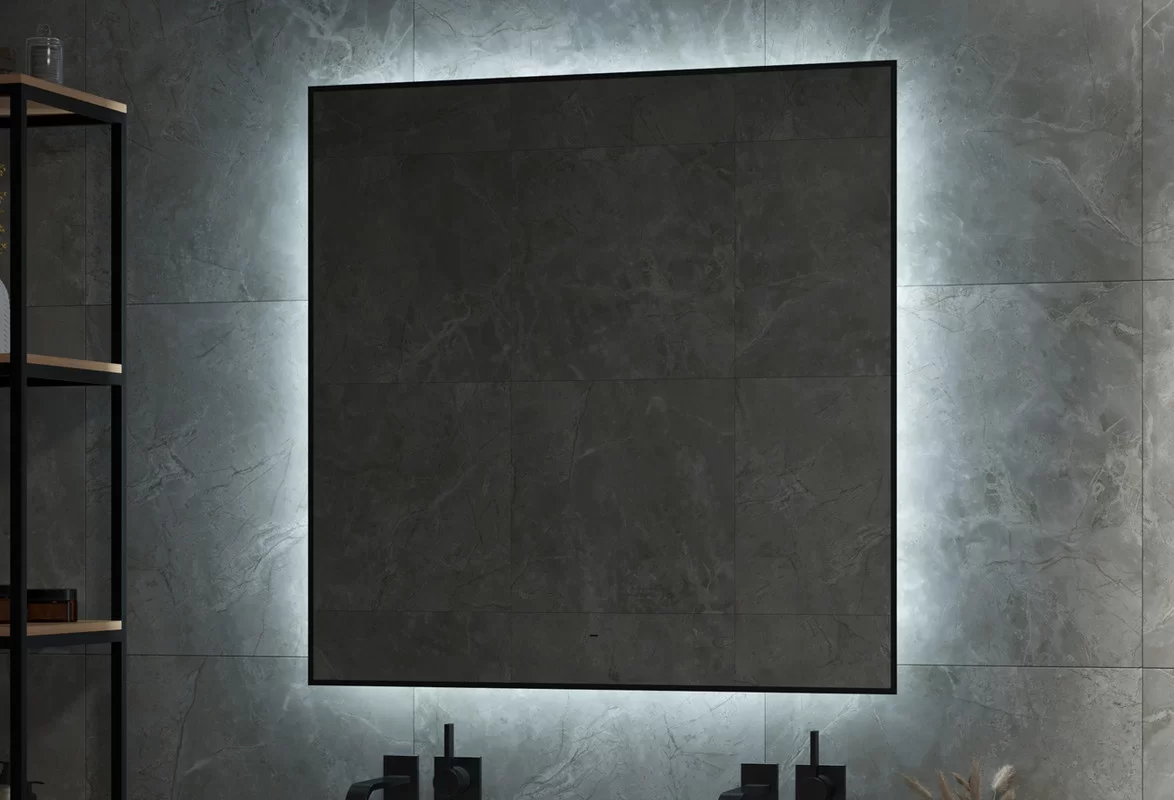 Приобрести continent зеркало с подсветкой amer 100х100 см, черное