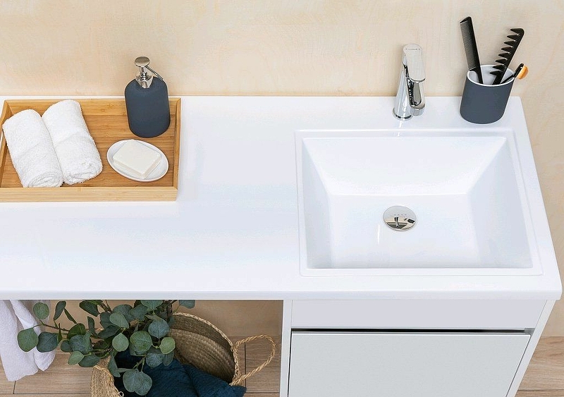 Приобрести aquanet тумба с раковиной токио 48 см, белая (напольная, 1 ящик, 2 дверцы)