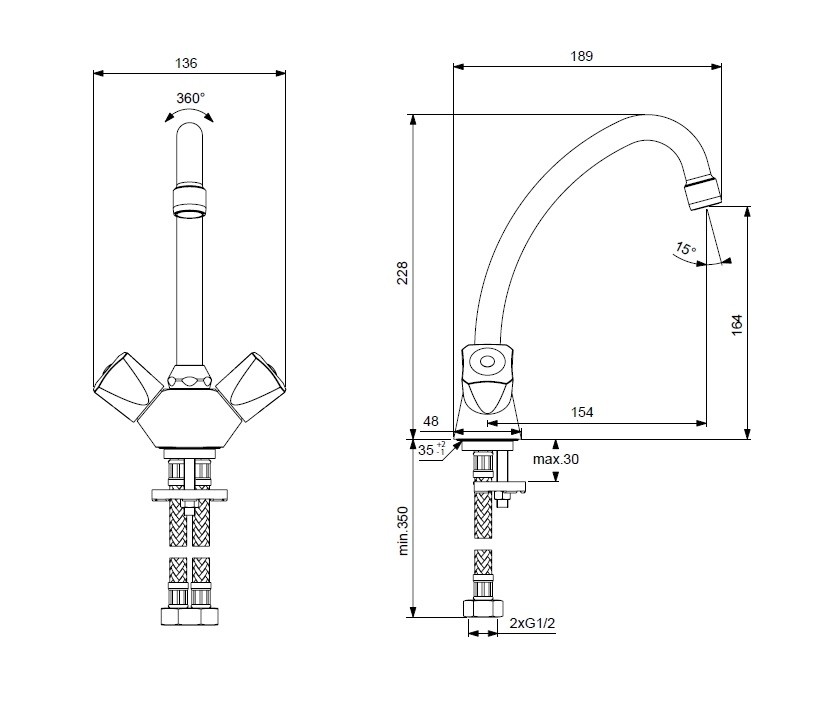 Приобрести смеситель для умывальника vidima practic ba227aa