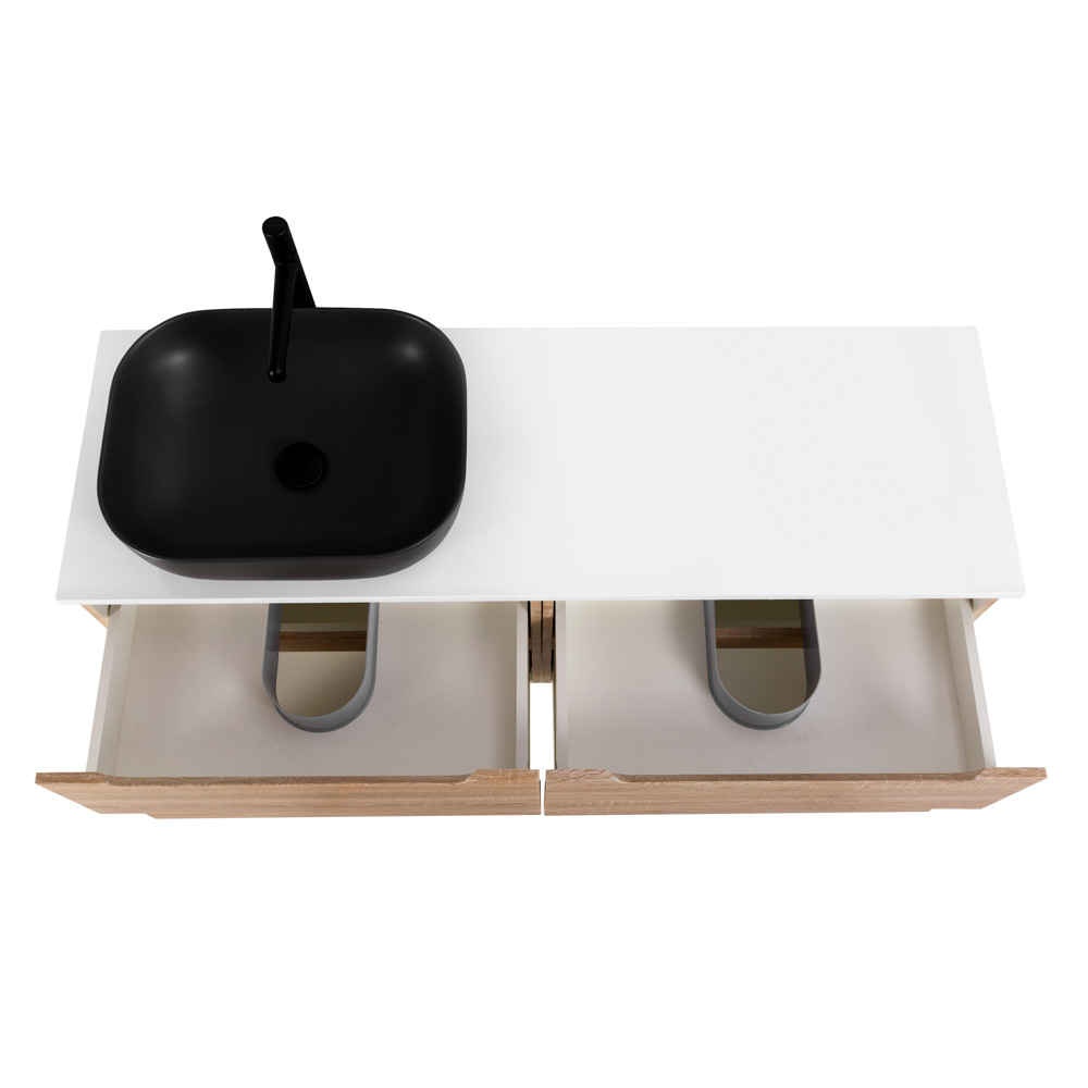 Приобрести belbagno тумба со столешницей etna 120 см, подвесная rovere bianco, раковина слева