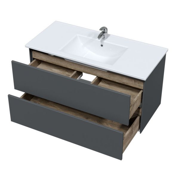 Приобрести sole тумба подвесная ultra 100 см с раковиной next 100, серая матовая ут000068498