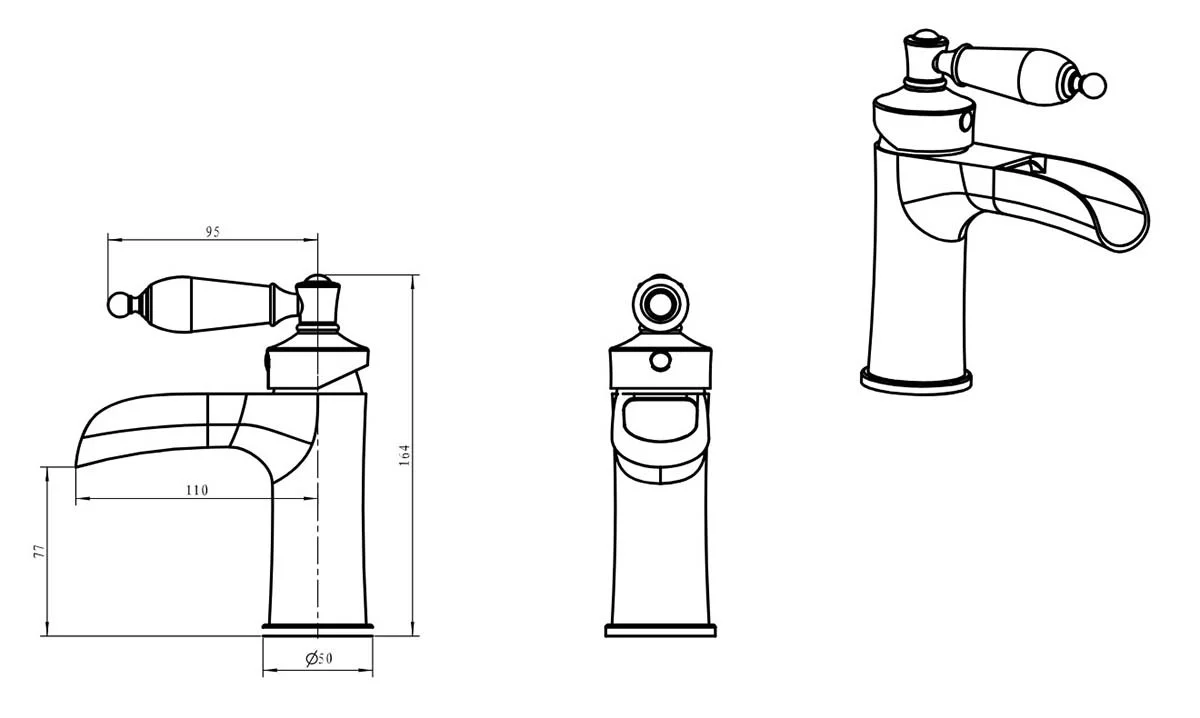 Приобрести boheme смеситель для раковины vogue, бронза\кристаллы 201-sw