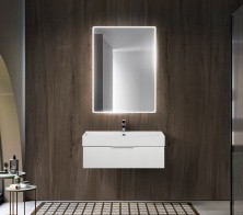 Cezares Тумба подвесная с раковиной PREMIUM 90 см Plisse Bianco opaco, белая 55421