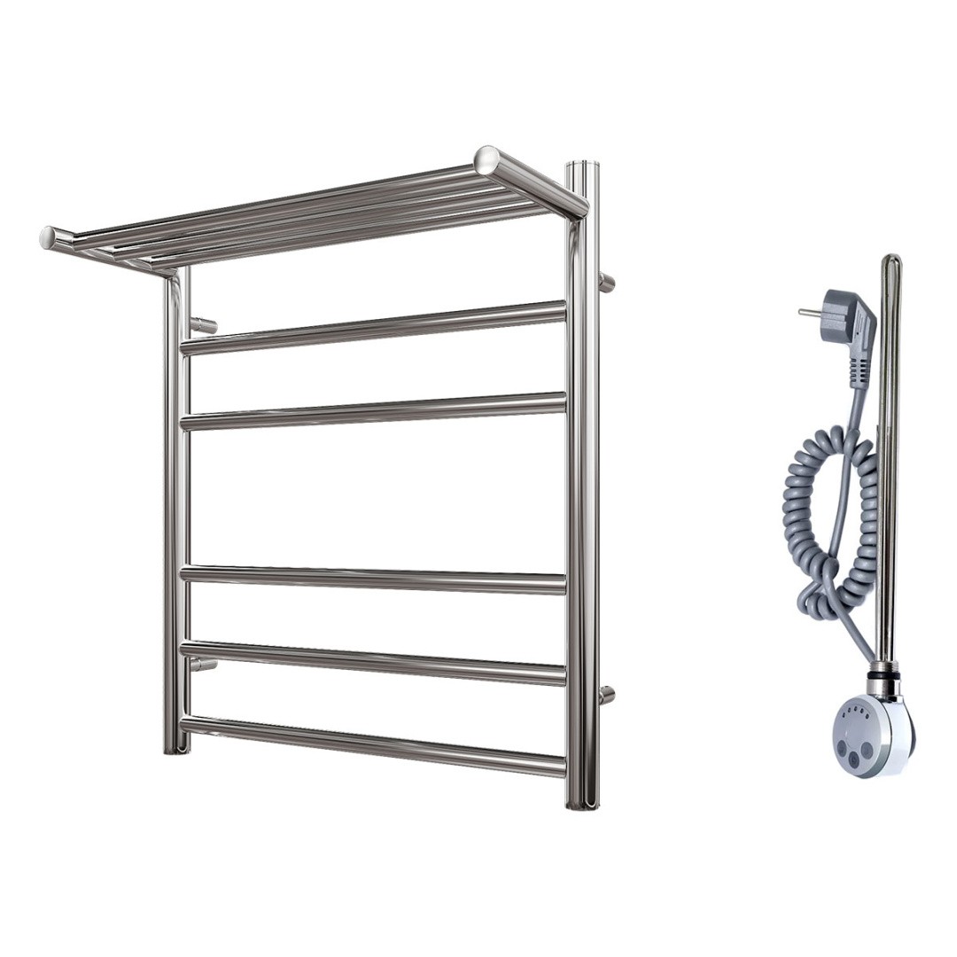 Приобрести полотенцесушитель электрический point 500х600 аврора с полкой п5, хром pn10156pe