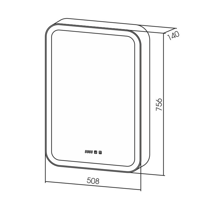 Приобрести зеркало-шкаф azario фиджи 50,8х75,6 см c подсветкой, диммером и часами led-00002361