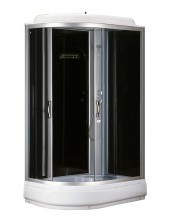 Loranto Душевая кабина 120х80х215 правосторонняя, поддон 20 см, прозрачное стекло 4 мм, черная (CS-66120-20 R G)