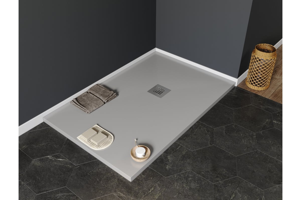 Приобрести aquanet душевой поддон pleasure 160х80 см, серый