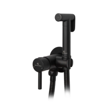 Grocenberg Смеситель с гигиеническим душем, черный матовый GB001BL