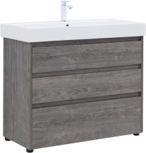 Aquanet Тумба с раковиной Nova Lite 100 см, дуб рошелье (3 ящика)