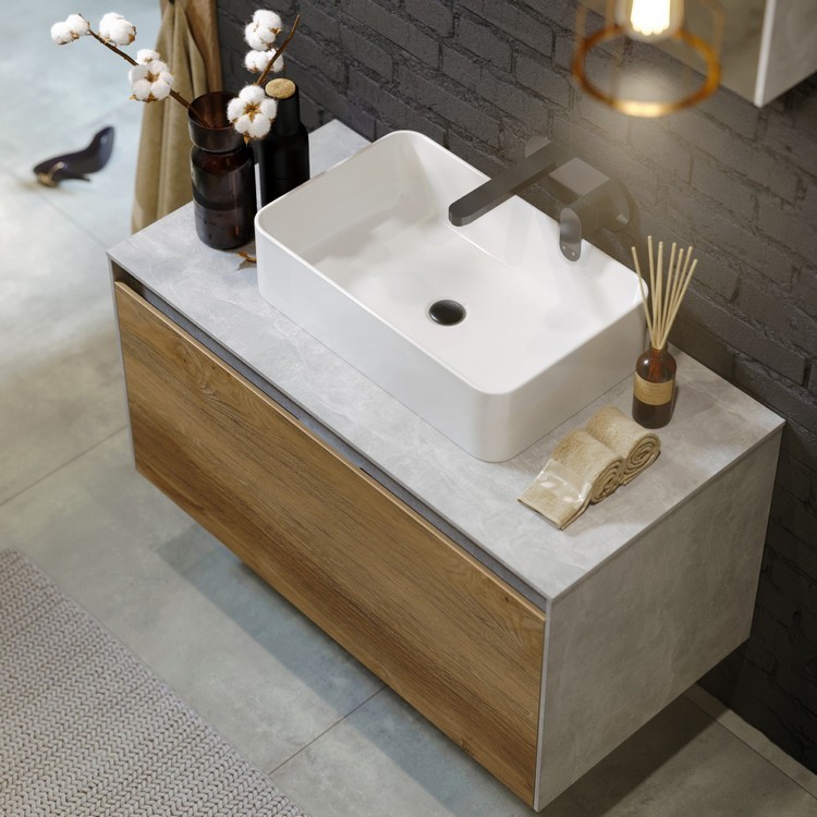 Приобрести тумба подвесная aqwella со столешницей mobi 100 см, белая mob0110w+mob0710w