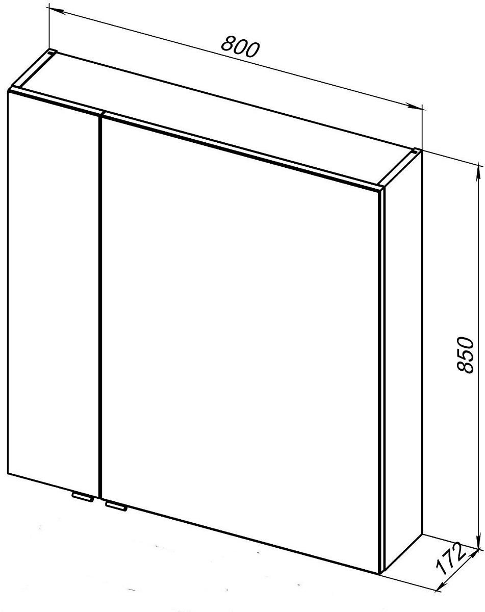 Приобрести aquanet зеркальный шкаф алвита new 80 см, дуб веллингтон белый