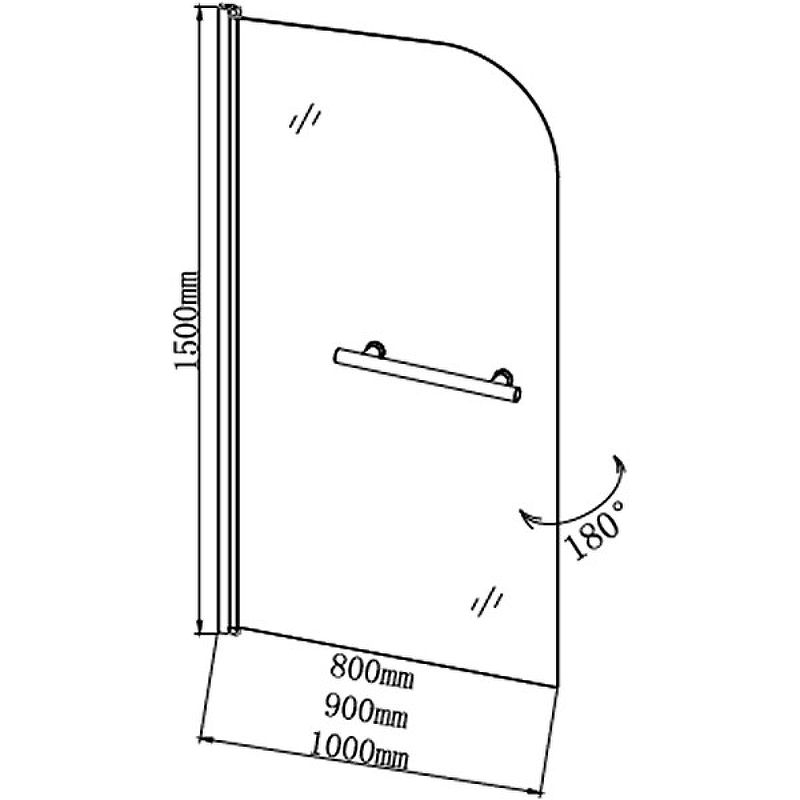 Приобрести grossman шторка для ванны 80х150 см, хром/прозрачное gr-104