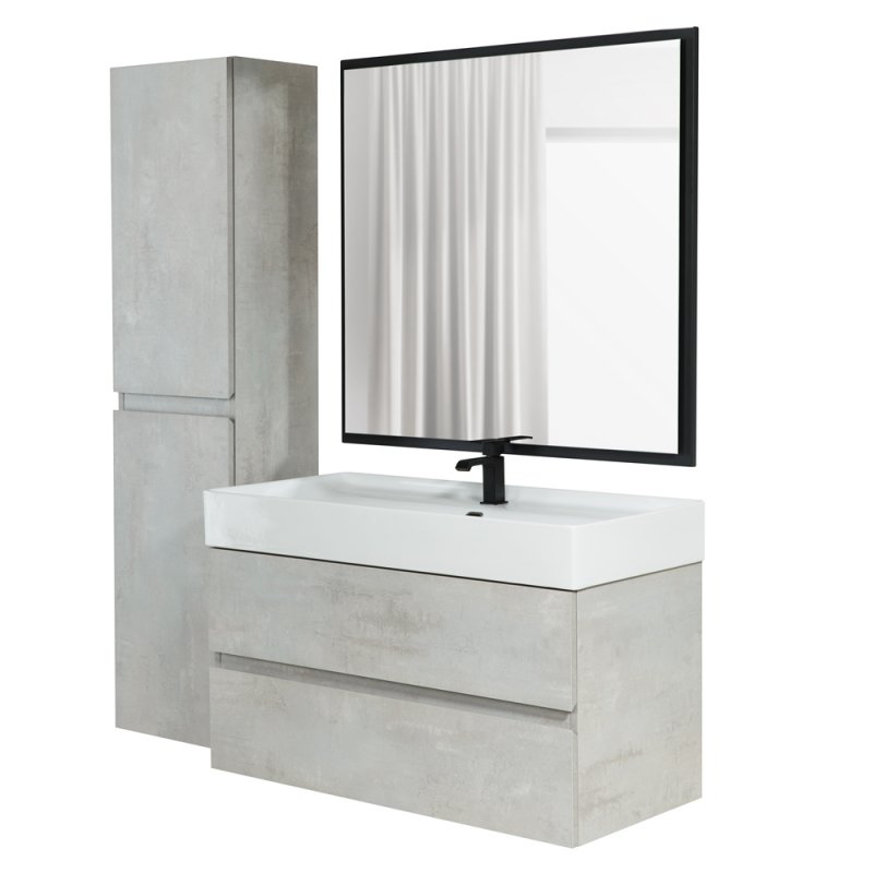 Приобрести cezares тумба подвесная с раковиной molveno 100х50см, бетон