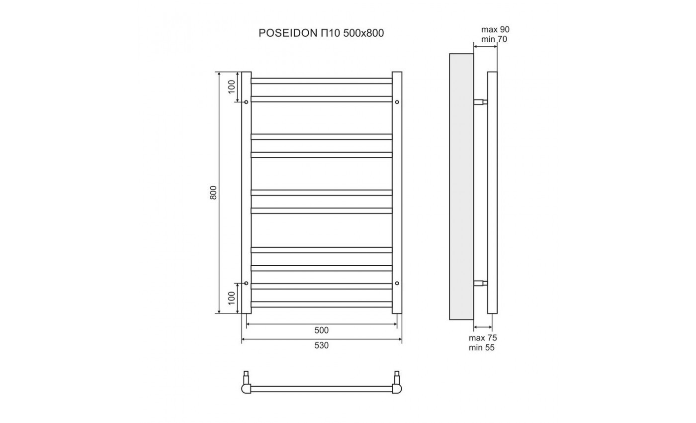 Приобрести lemark полотенцесушитель электрический poseidon п10 500x800мм, хром lm42810e