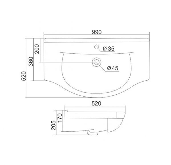 Приобрести mirsant тумба напольная сандра 100 см с раковиной эльбрус 100, белая ут000046027