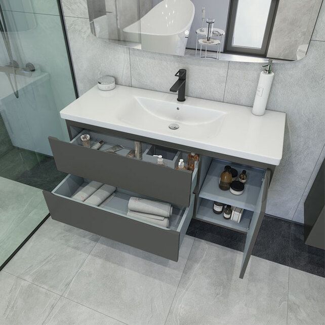 Приобрести caprigo тумба с раковиной forte 120 см, правая, айрон