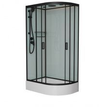 Frank Душевая кабина F412/1L Black средний поддон, левосторонняя