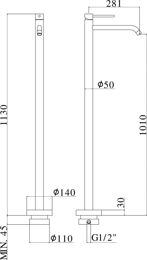 Приобрести boheme сместель для раковины uno, напольный, хром 107-cr