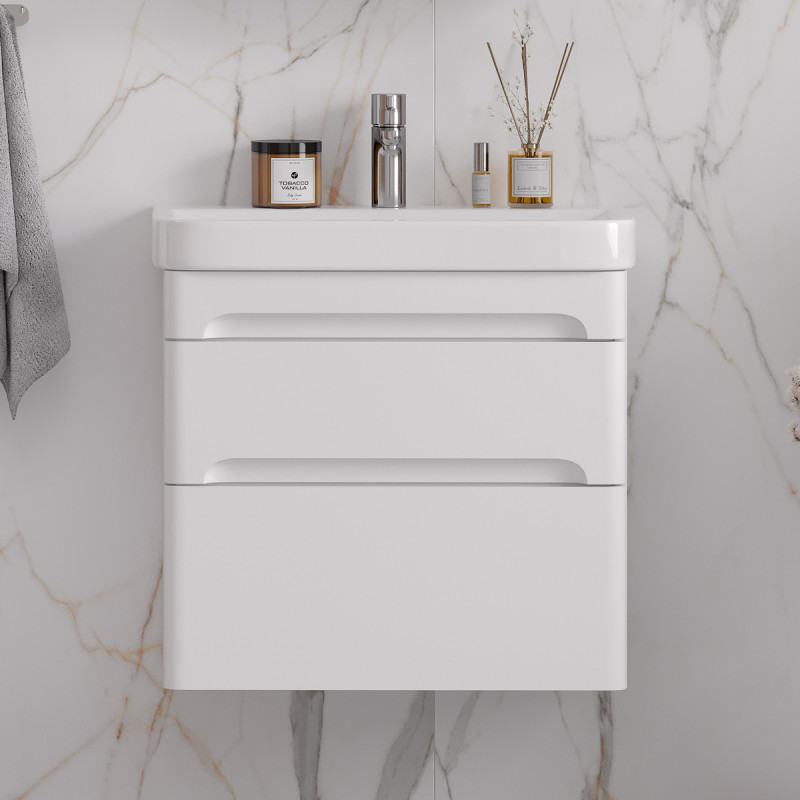 Приобрести equil тумба подвесная с раковиной nice 70 см, белая матовая tpnice70.2y-05