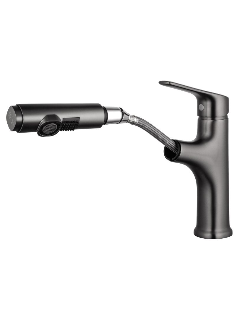 Приобрести смеситель для раковины с выдвижным изливом wonzon & woghand, темный графит (ww-ae4151-bgg)