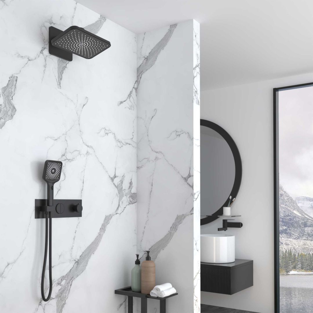 Приобрести vincea встраиваемая душевая система inspire с термостатом, черная матовая vsfw-422ti4mb